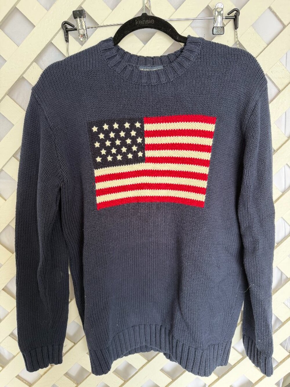Brandy Melville Nico American Flag Sweater- Navy- OS